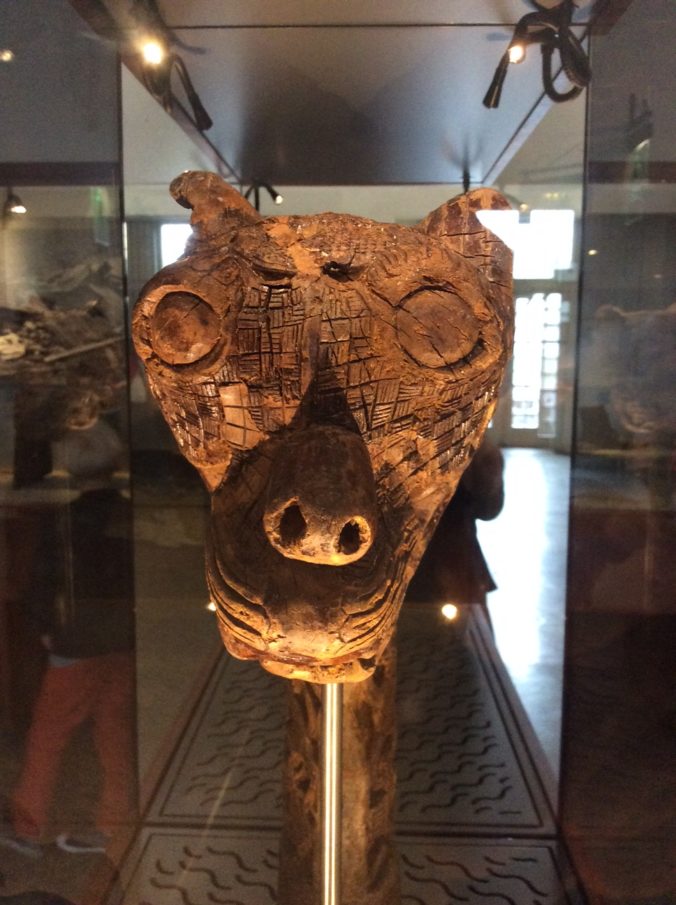 carved animal head