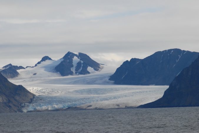 a glacier-wrapped mountain