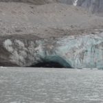 an arch in a glacier front