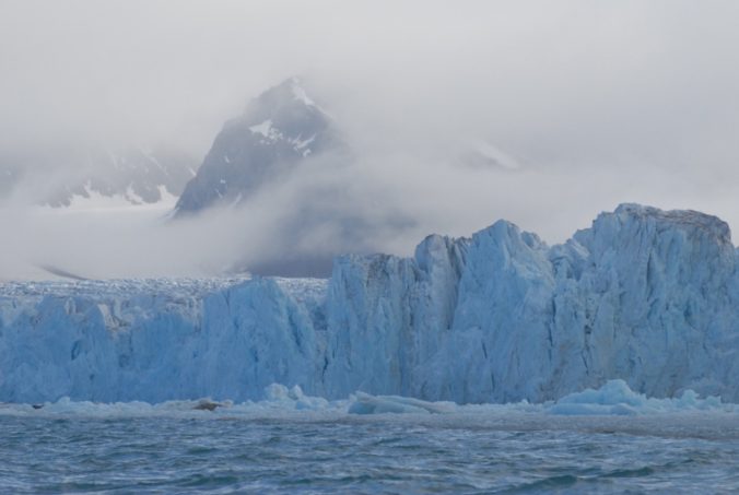 mountain, mist, and ice