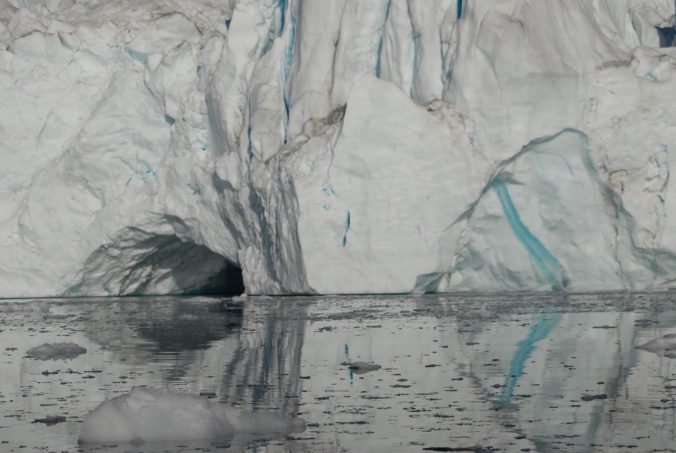 'bergy bits near a big iceberg