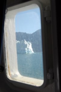 iceberg through porthole